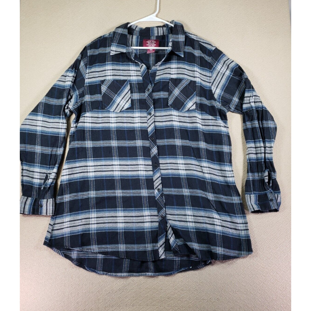 SGR Shirt Womens 3X Plus Plaid Button Up Long Sleeve Collared Cotton Blend
